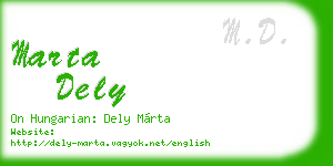 marta dely business card